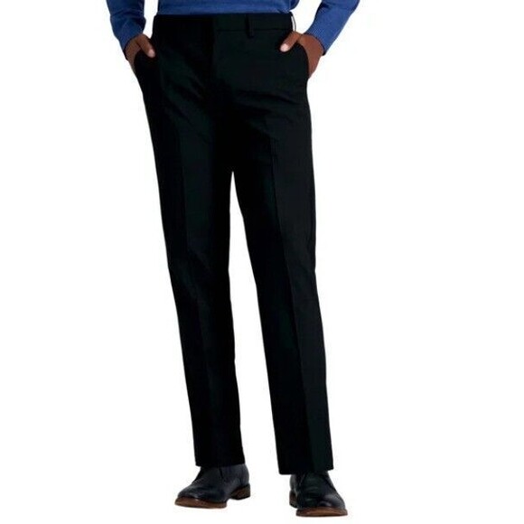 Haggar Men's Flex Dress Pant, Black, 34x32